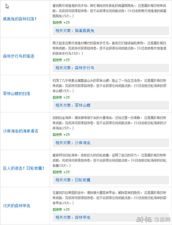幻想神域每日扫荡任务汇总大全1