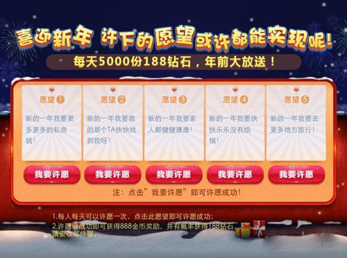 天天风之旅小年到了许下新年愿望活动2