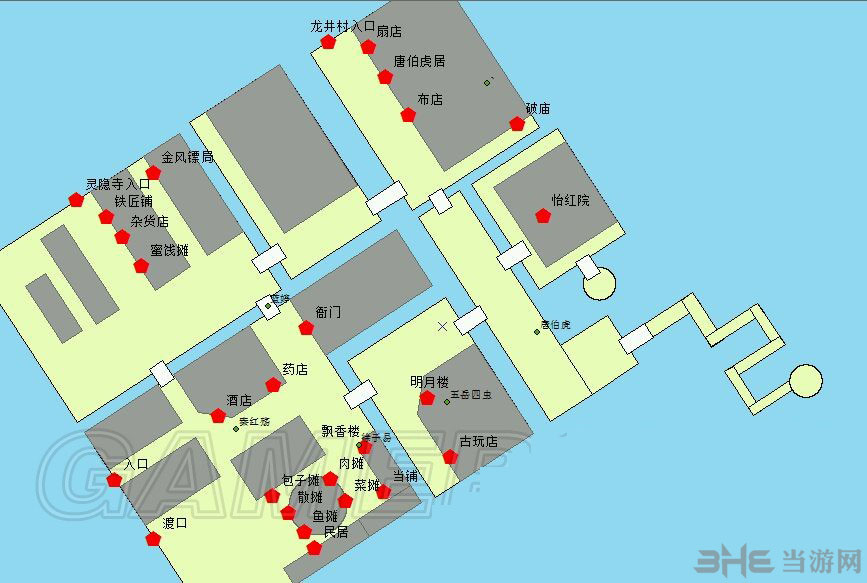 侠客风云传杭州城地图