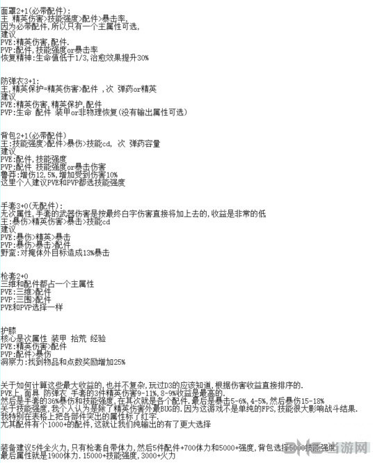全境封锁如何正确选择防具获得最佳输出与技能搭配攻略详解2