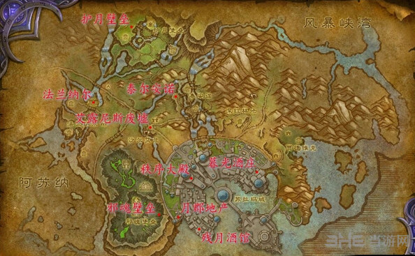 魔兽世界7.0艾露尼斯废墟坐标位置截图1