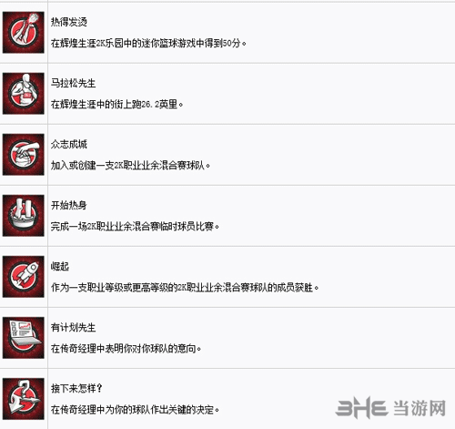 NBA2K18全奖杯列表一览5