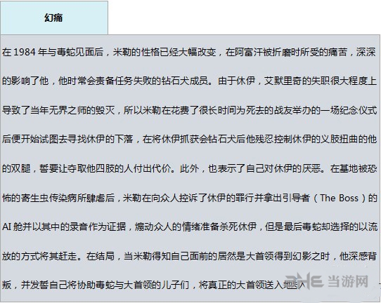 合金装备5幻痛米勒资料图片5