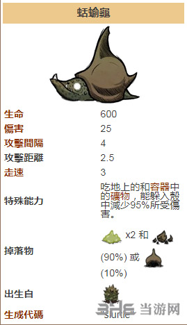 饥荒蛞蝓龟资料1