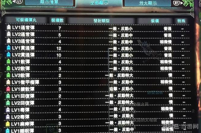 怪物猎人世界曼陀罗爆破炮III子弹适配图