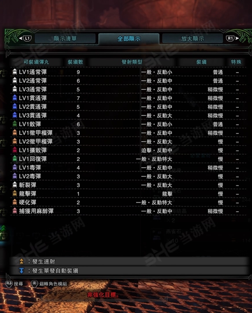 怪物猎人世界钢铁突击弩II子弹适配图