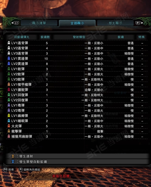 怪物猎人世界花朵发射器II子弹适配图