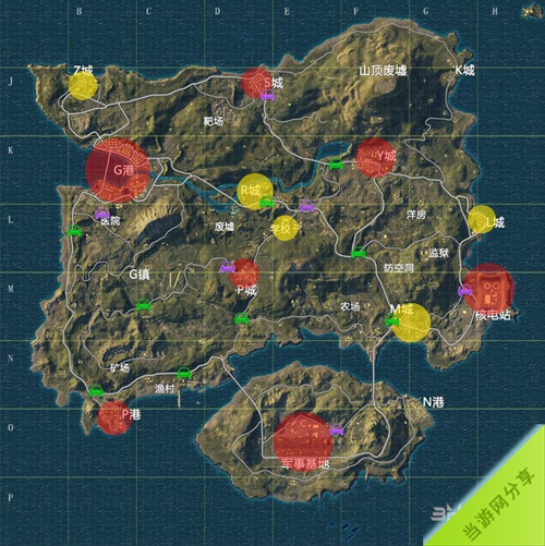绝地求生老地图资源分布图