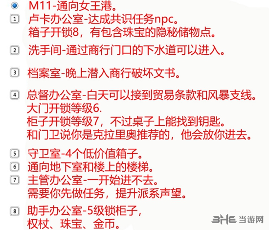 永恒之柱2瓦利亚商行总部地图详解2