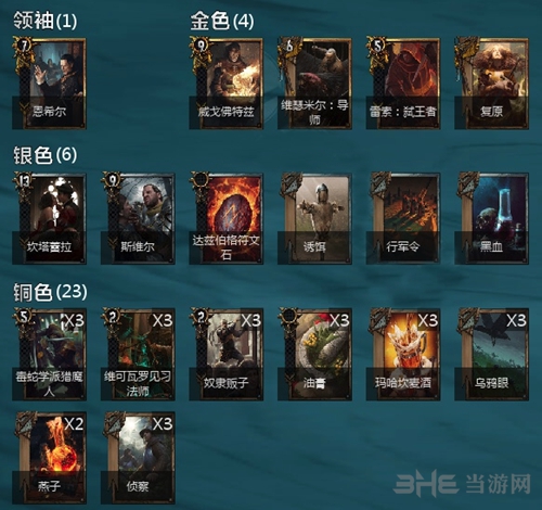 巫师之昆特牌卡组