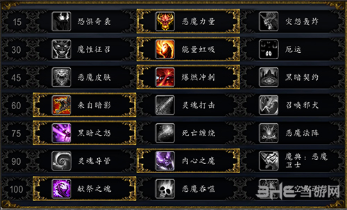 魔兽世界恶魔术大米天赋图片