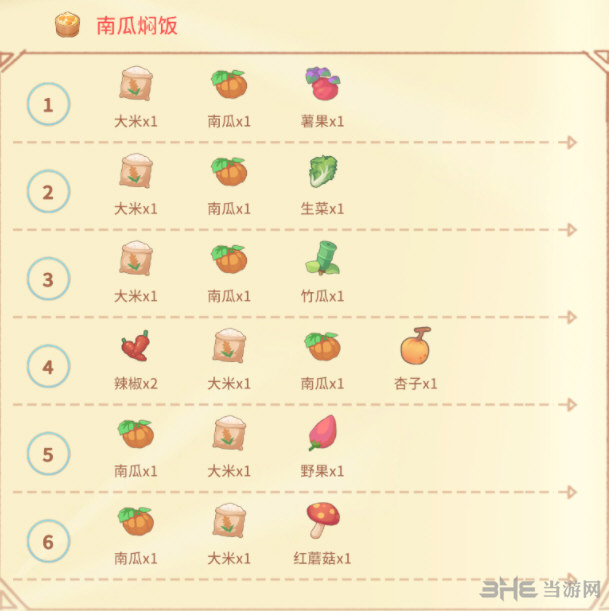 波西亚时光南瓜焖饭配方图1