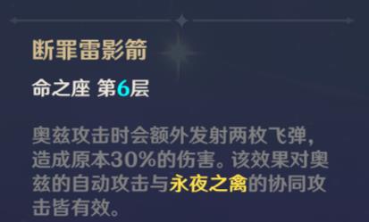 原神菲谢尔命之座一览 菲谢尔的命星怎么得