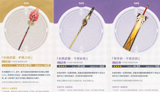 原神新4星千岩系列武器强度怎么样