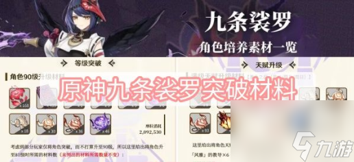 原神九条裟罗突破材料在哪采-九条裟罗突破材料获取指南