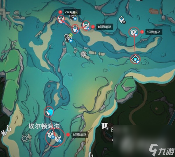 《原神》4.0枫丹特产海露花采集路线分享