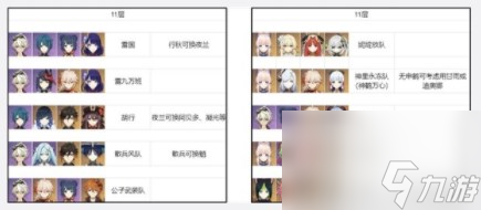 原神深渊第11、12层怪物怎么配队深渊第11、12层怪物搭配推荐