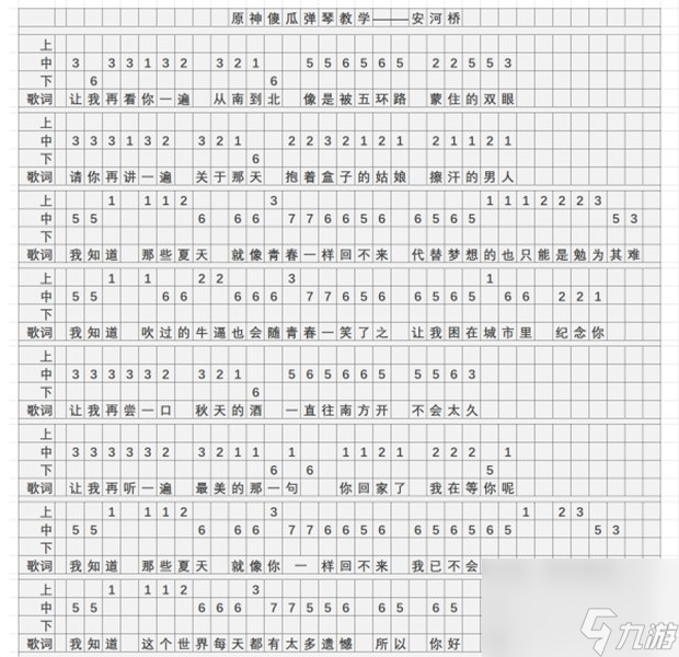 原神安和桥琴谱手机版