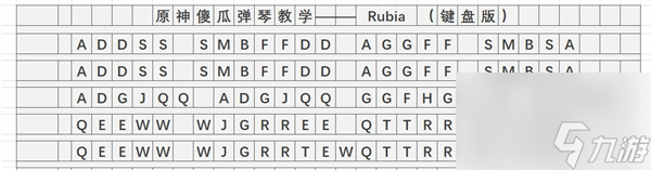 原神Rubia曲谱手机版-Rubia琴谱简谱图片