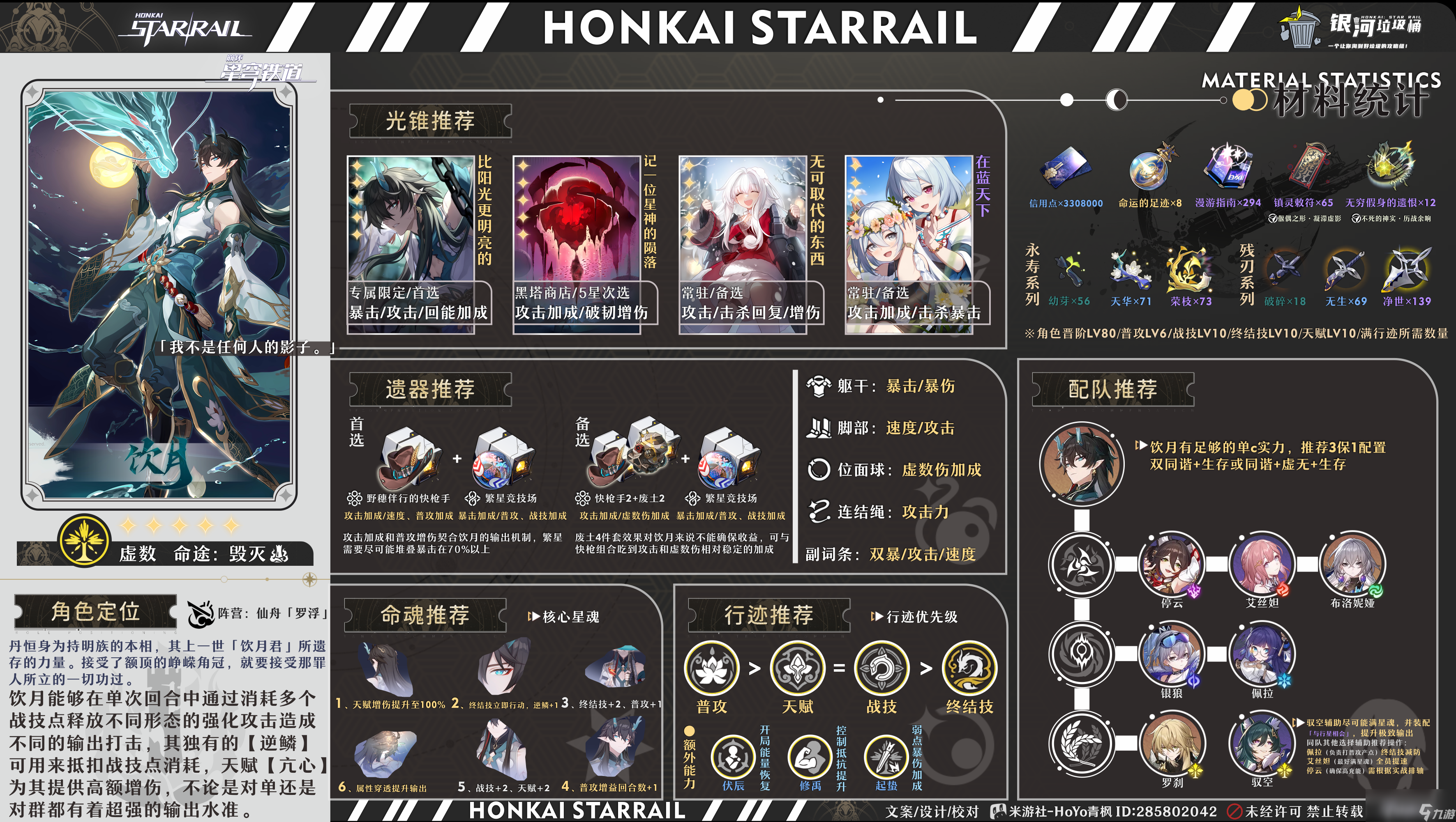 崩坏星穹铁道1.3饮月培养攻略
