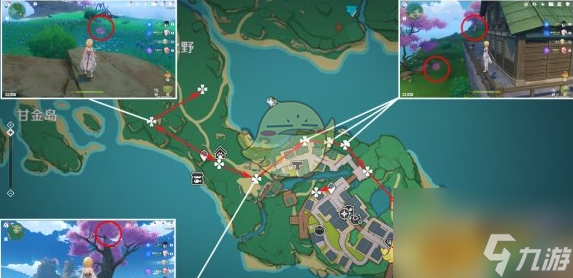 原神3.8绯樱绣球收集路线一览