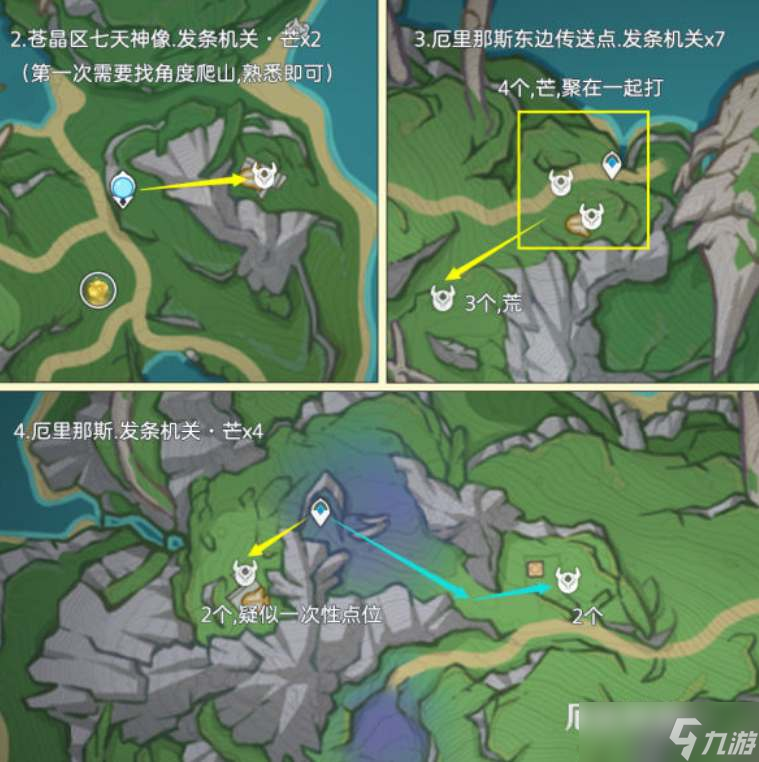 《原神》发条机关齿轮收集路线图