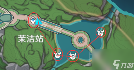 原神4.0久雨莲采集路线图分享 久雨莲快速采集路线分享