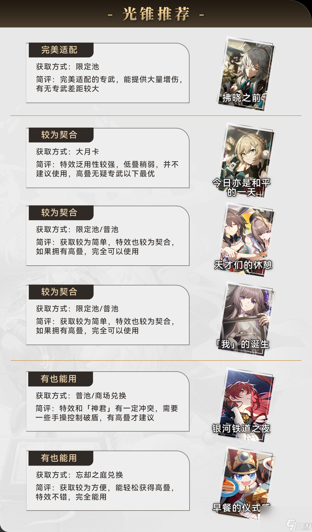 《崩坏星穹铁道》景元带什么光锥好