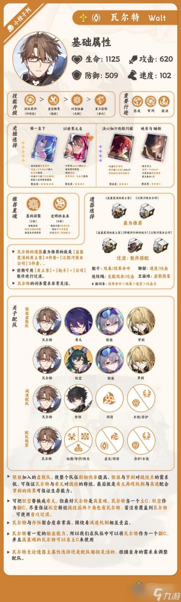 《崩坏星穹铁道》瓦尔特详细培养指南 瓦尔特什么样？