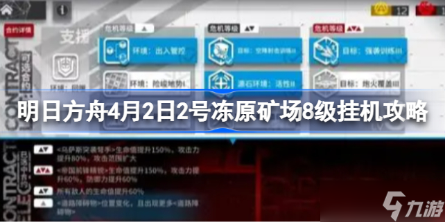 明日方舟4月2日2号冻原矿场8级挂机攻略 明日方舟4月2日2号冻原矿场8级该怎么攻略