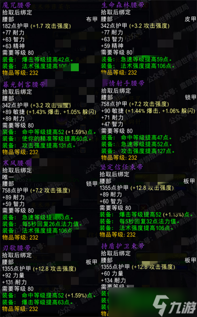 《魔兽世界》全装备效果大全一览