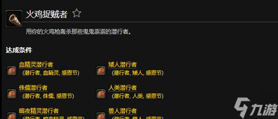 魔兽世界火鸡捉贼者成就怎么完成