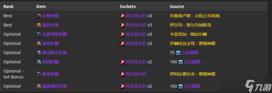 《魔兽世界》TBC怀旧服P5暗牧BIS装备 肩部首选赦免肩垫