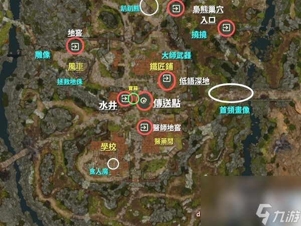 博德之门3第一章地图重要点位标注
