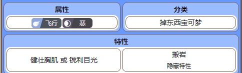 《宝可梦朱紫》下石鸟种族值详情