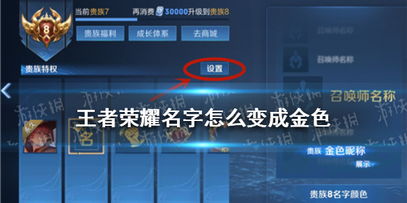 《王者荣耀》名字怎么变成金色 金色名字怎么打