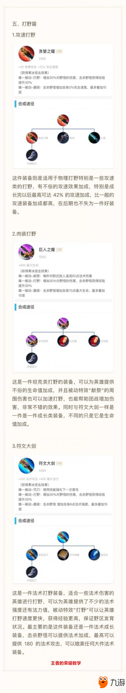 王者荣耀装备史上最全面分析 一张图秒懂所有装备的用处