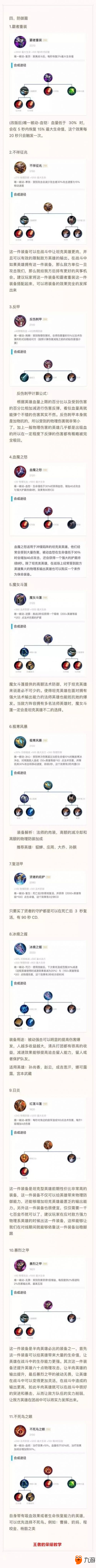 王者荣耀装备史上最全面分析 一张图秒懂所有装备的用处