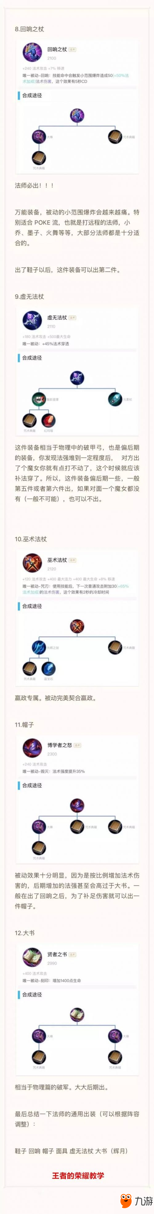 王者荣耀装备史上最全面分析 一张图秒懂所有装备的用处