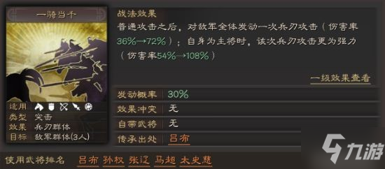 《三国志战略版》一骑当千战法攻略 一骑当千有用吗
