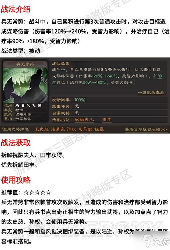 《三国志战略版》兵无常势战法攻略 兵无常势有用吗