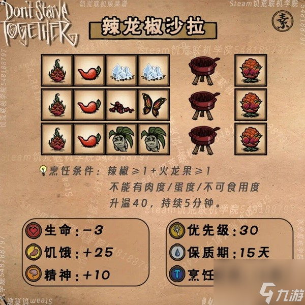 《饥荒》农作物及相关食谱一览