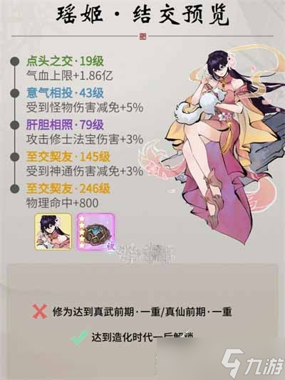 《一念逍遥》瑶姬解锁条件及古宝分享