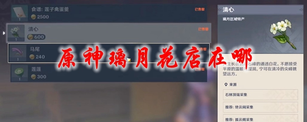 原神璃月花店在哪