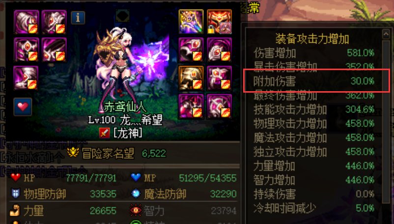 dnf永恒大陆专属装备进图属性