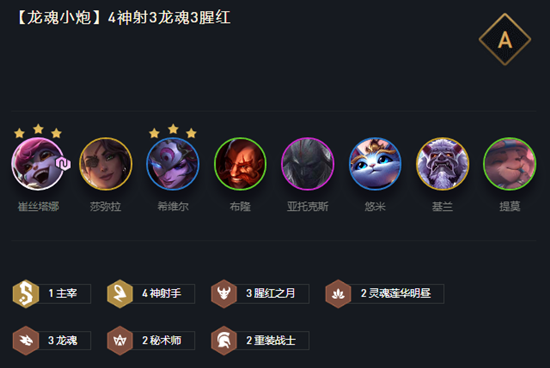 云顶之弈11.5龙魂小炮阵容搭配