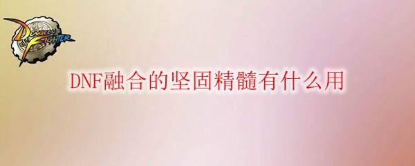 DNF融合的坚固精髓有什么用