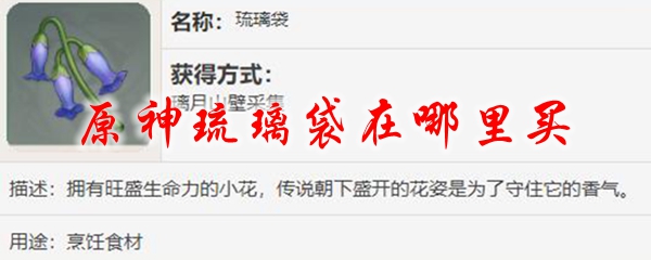 原神琉璃袋在哪里买