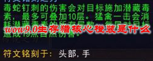 魔兽世界9.0生存猎核心橙装是什么