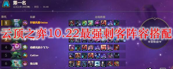 云顶之弈10.22最强刺客阵容搭配